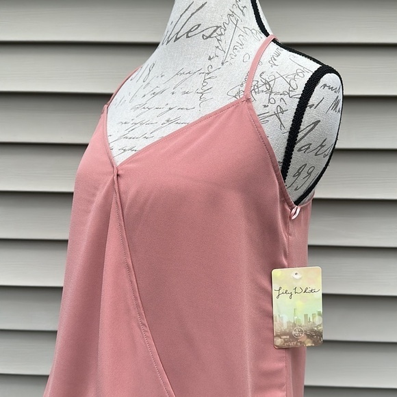 Lily White Sleeveless Wrap Front Blouse - Mauve - Picture 8 of 14
